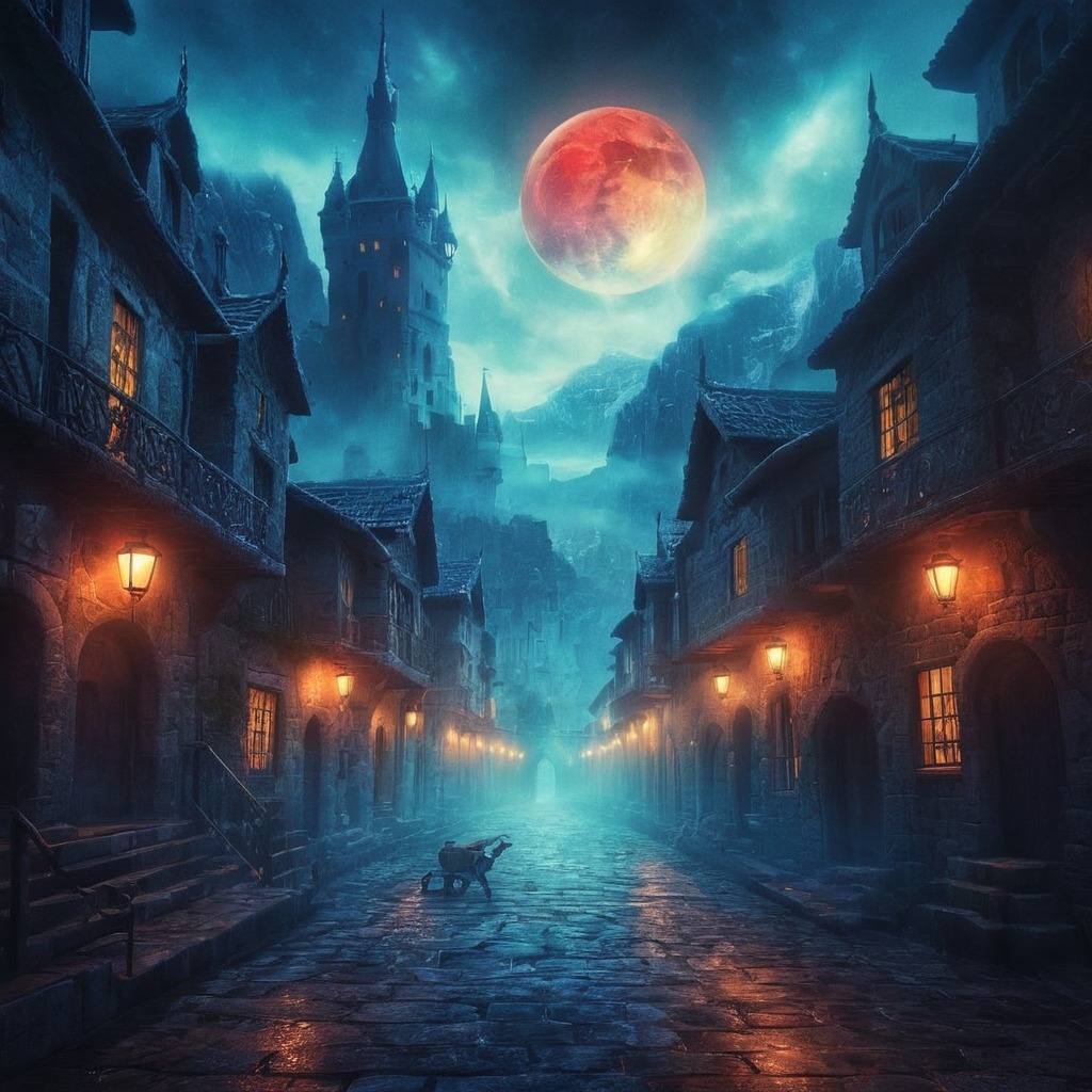 digitalart, fantasyart, horror, architecture, spooky, gothic, vampire, fog, cemetery, magic, digitalpainting, wallpaper, surreal, ghosttown