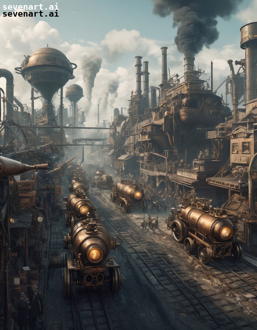 steampunk, army, machines, steam-powered, industrial