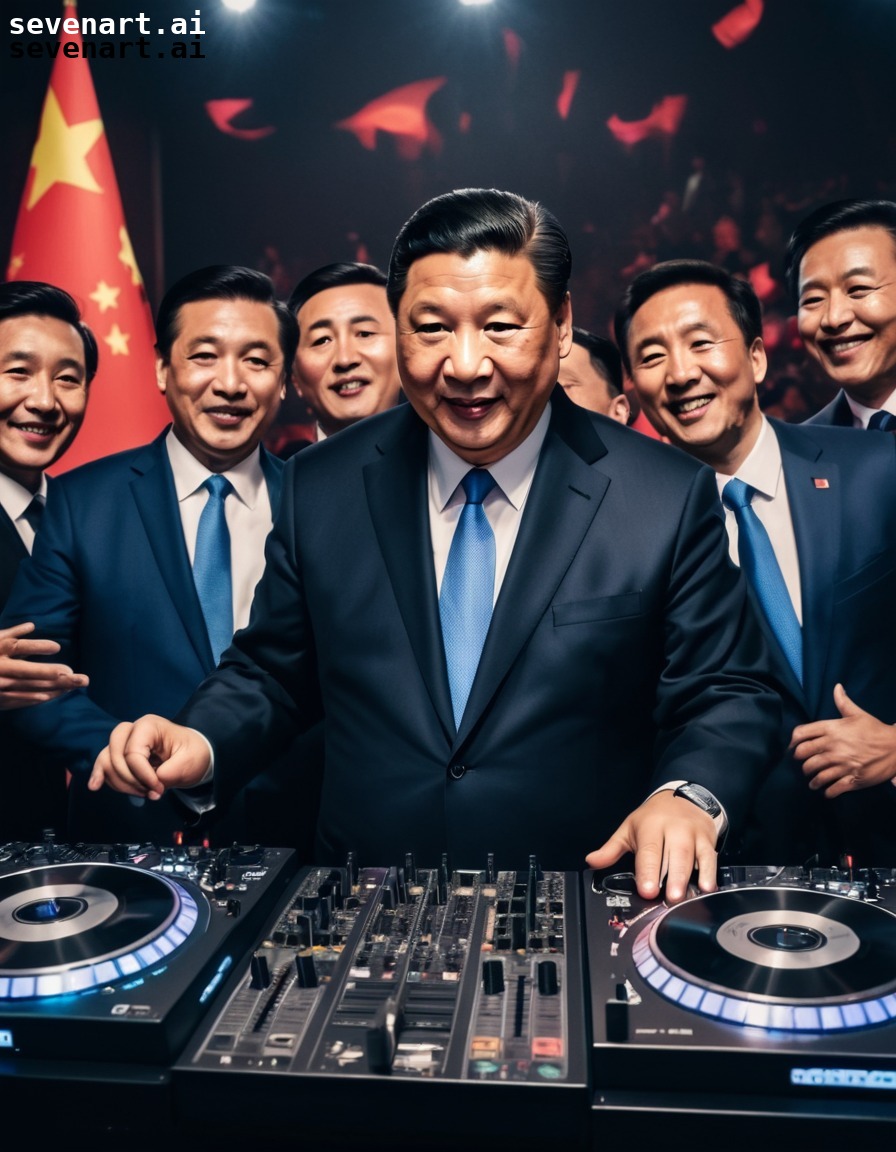 xi jinping, party, dj, world leaders, dancing, china