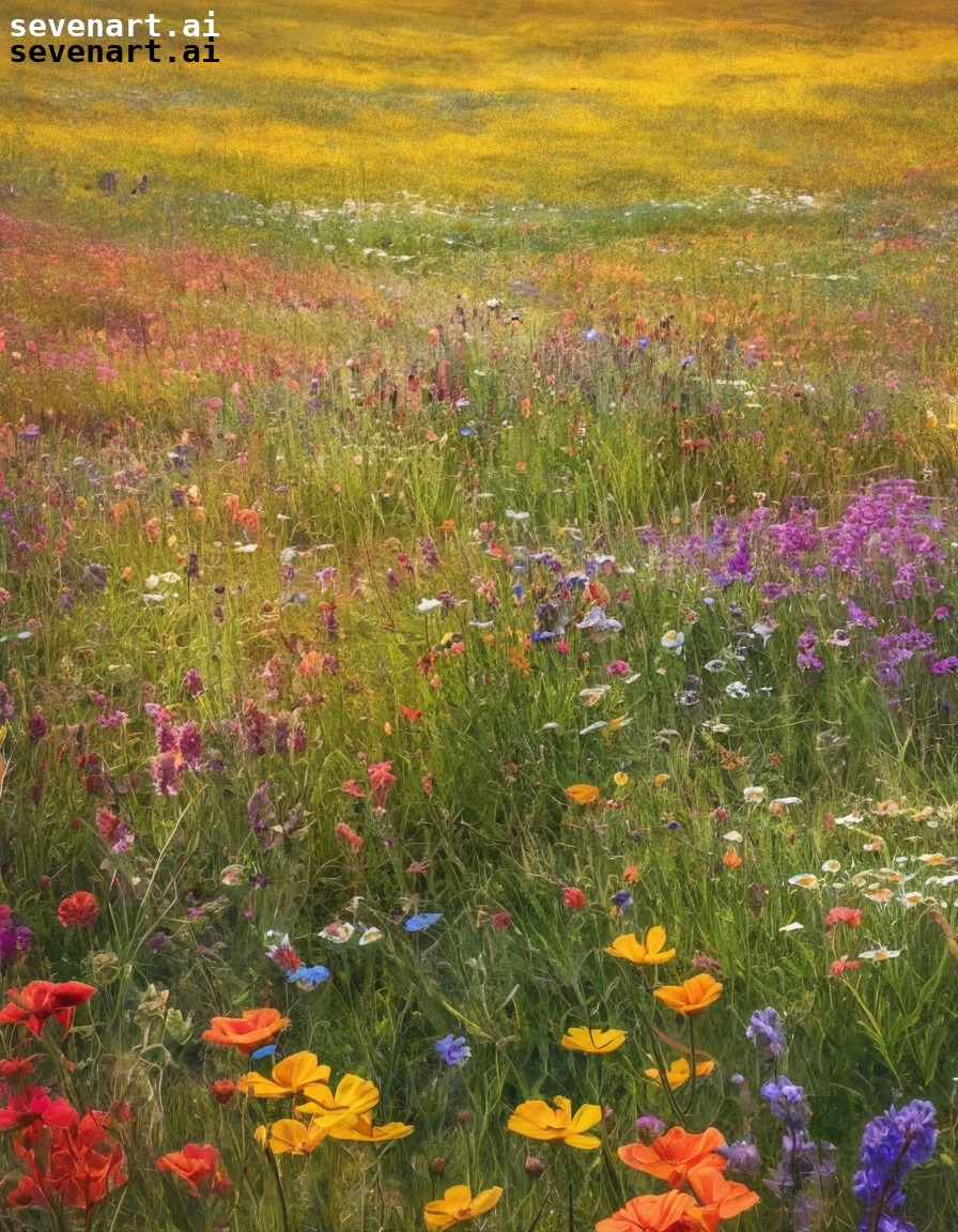 nature, wildflowers, meadow, vibrant, flora