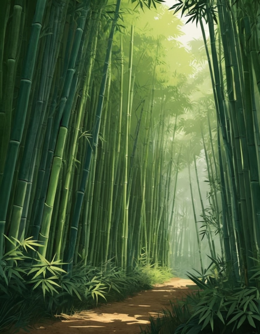 nature, bamboo forest, beautiful, serene, plant life