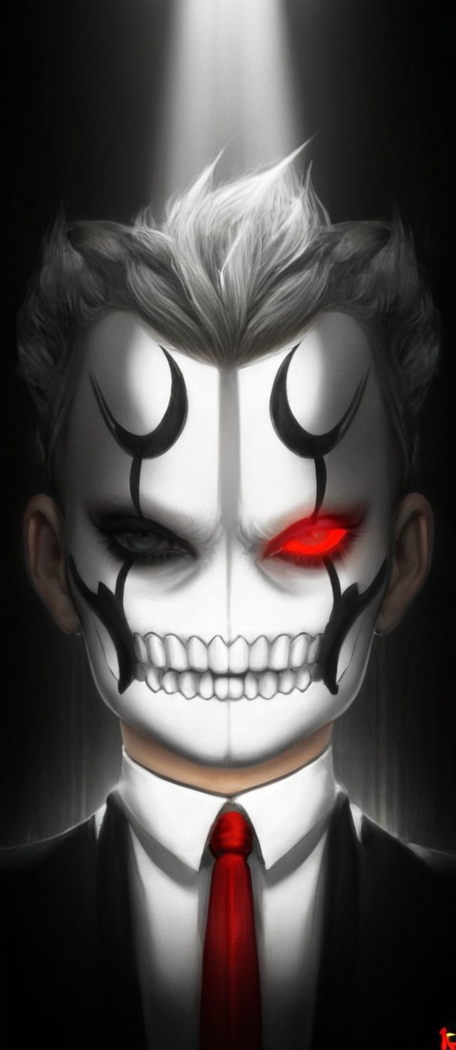 devil, illustration, mask, redesign, white, henlp