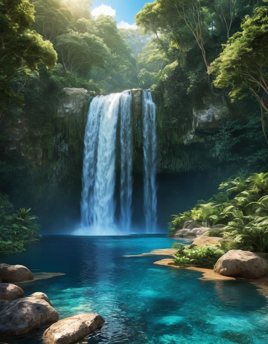 waterfall, nature, beauty, water, scenery