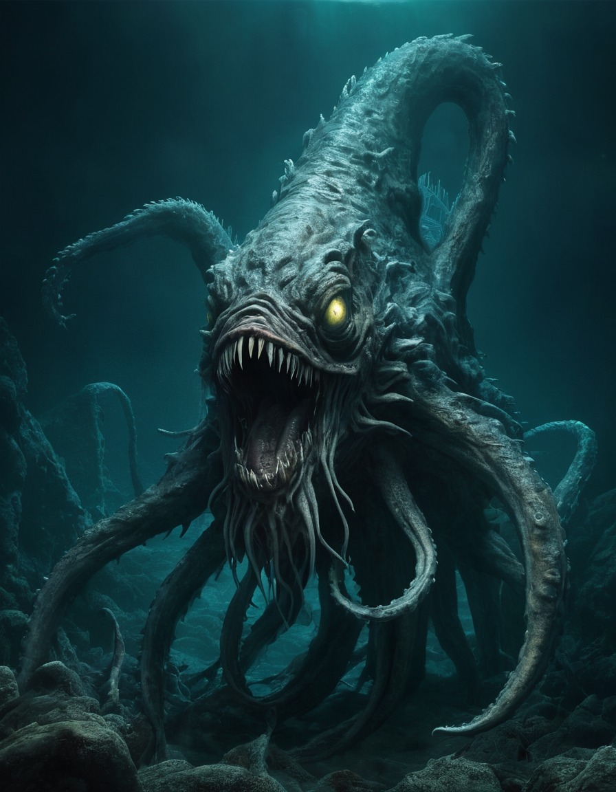 kraken, sea monster, legendary creature, mythical beast, ocean folklore