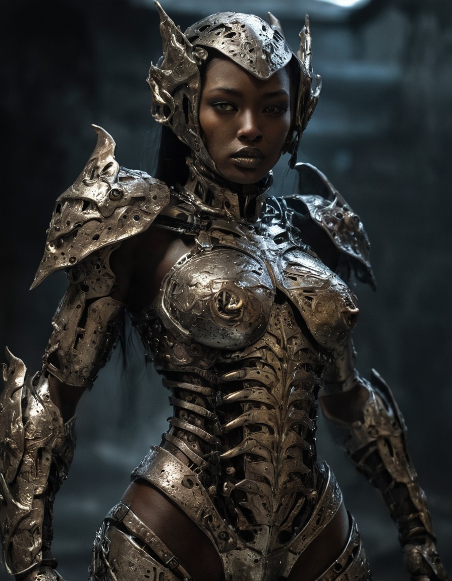 woman, female, mutations, armor plating, chitinous, transformation, biological