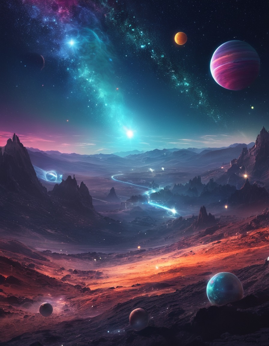 fantasy, universe, planets, stars, space