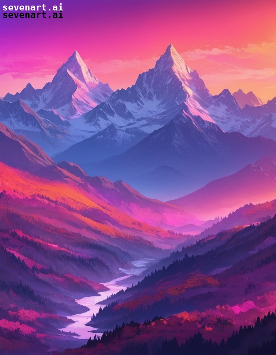 mountains, sunrise, sky, panorama, colorful