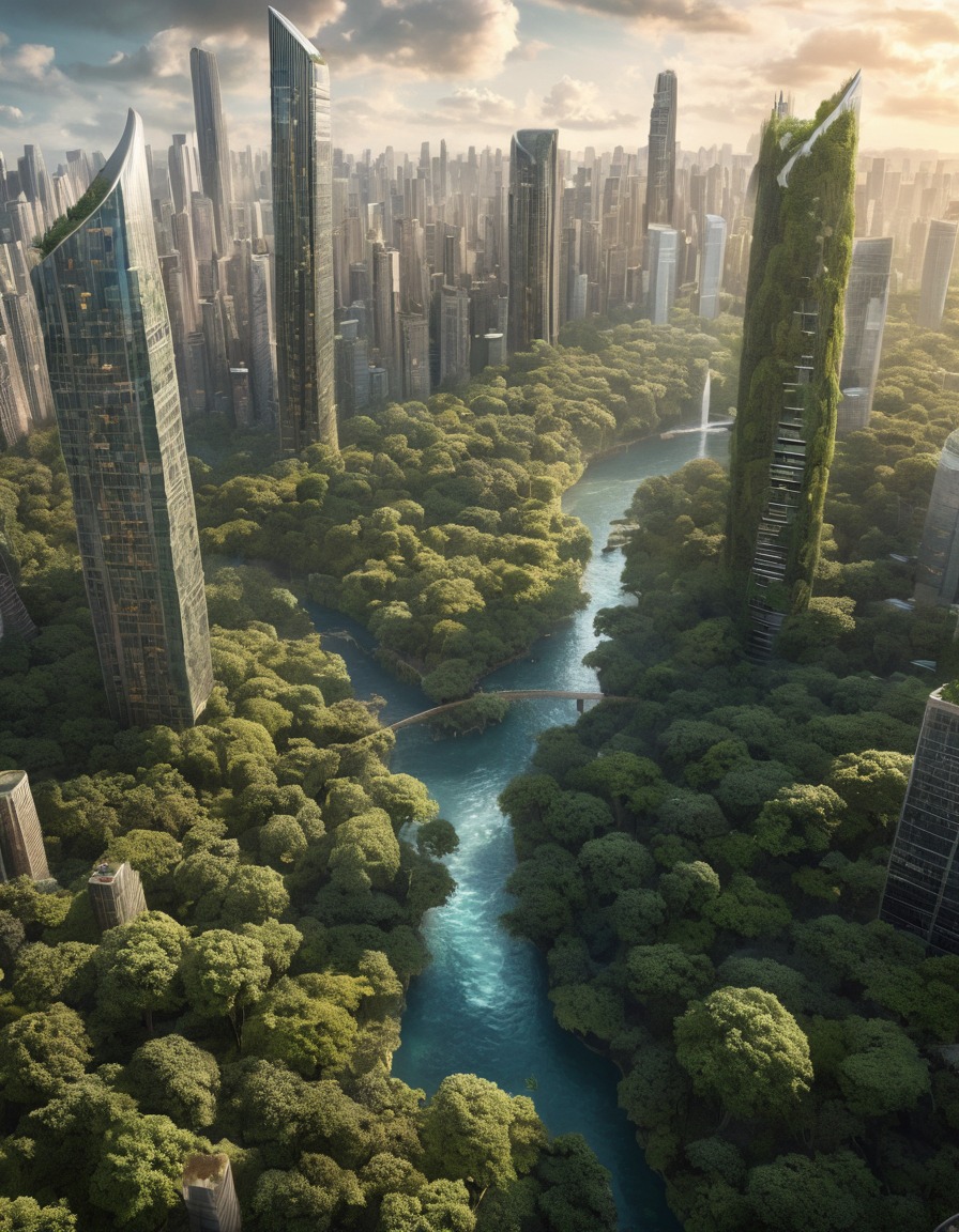 nature, urbanization, forest, cityscape, wildlife, skyscrapers, city