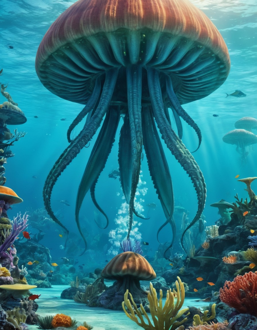 surreal, underwater world, aquatic aliens, extraterrestrial, aliens