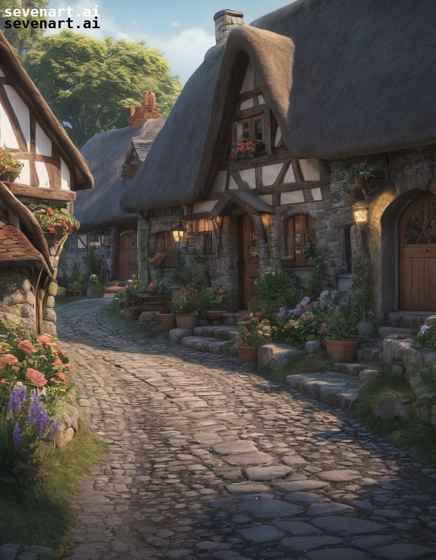 cottage, cozy, quaint, cobblestone, streets