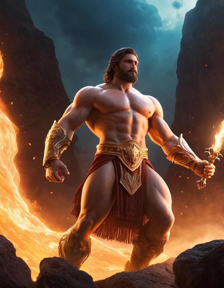 hephaestus, god, epic, greek mythology, mythological scene, olympian gods, forge