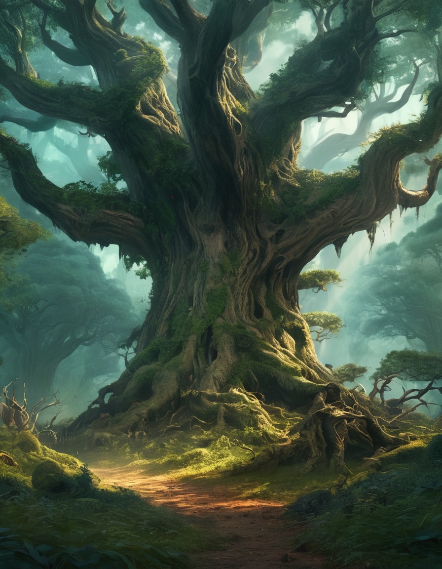 enchanted forest, talking trees, ents, ancient trees, fantasy, john tolkien, tolkien