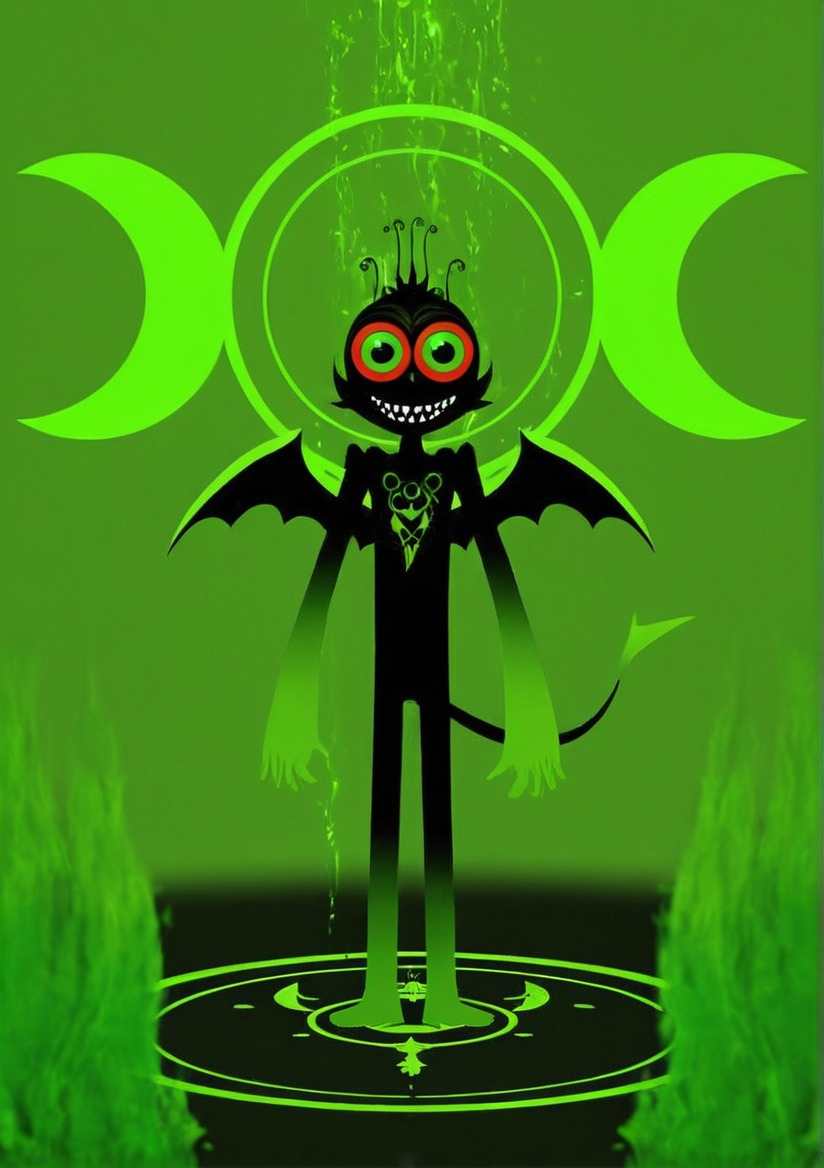 horror, demonic, devilish, green, halloween, illustration, illustrationdigital, demonoc, deviloc