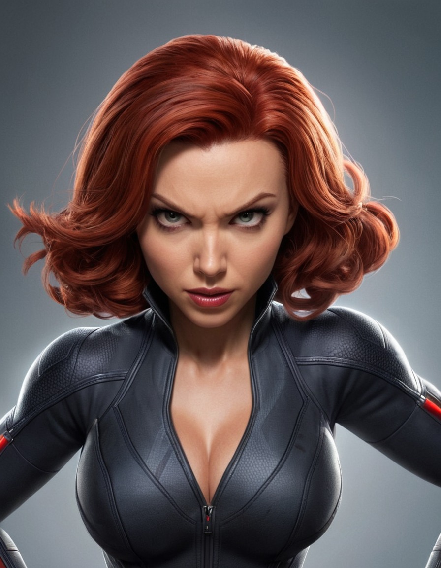 black widow, marvel comics, funny, superhero, comics, caricature, parody