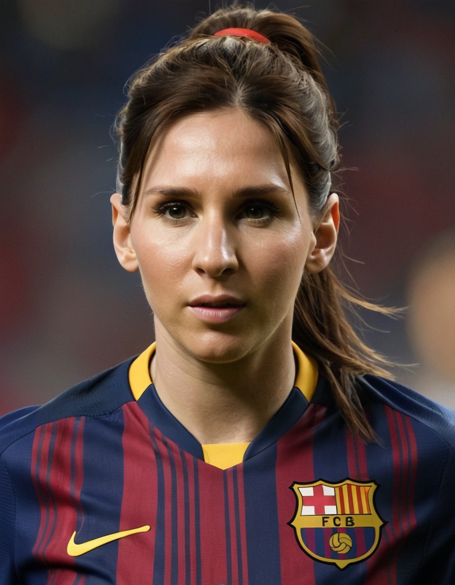 lionel messi, soccer, female athlete, gender transformation, femininity, sports icon