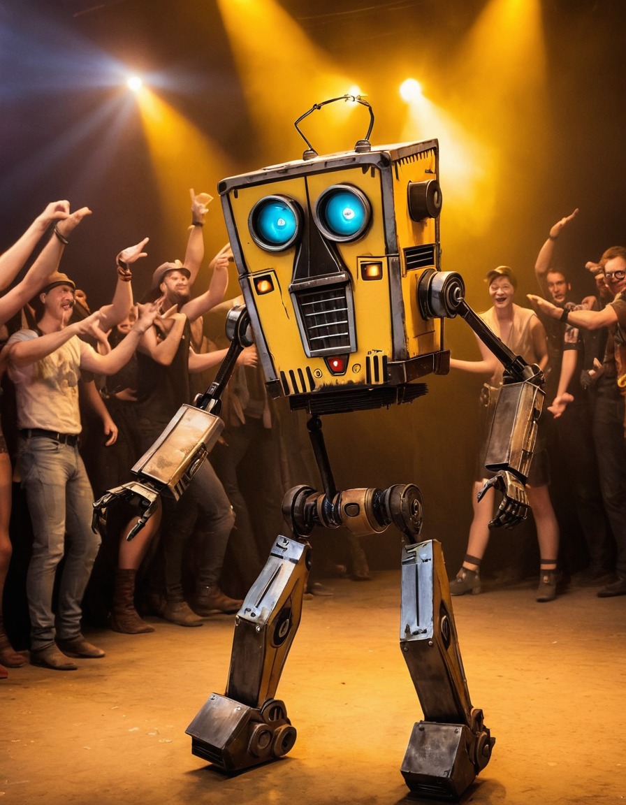 claptrap, robot, dance, rave, robots, games, movies