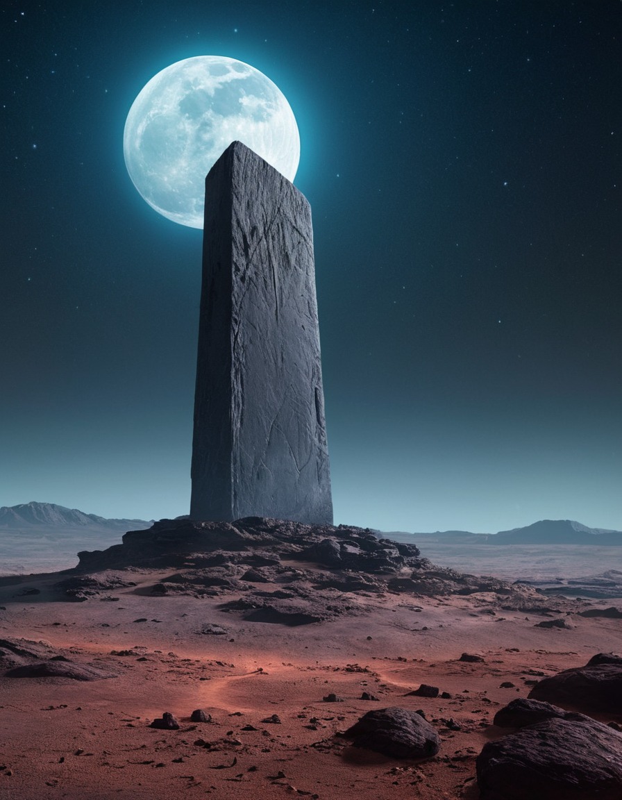 space, moon, monolith, mysterious, alien, astronomy