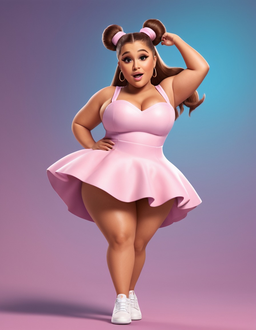 ariana grande, humor, cartoon, fashion, fat