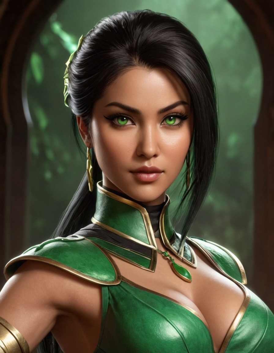 jade, mortal kombat, video game character, female fighter, fantasy combat, action gameplay