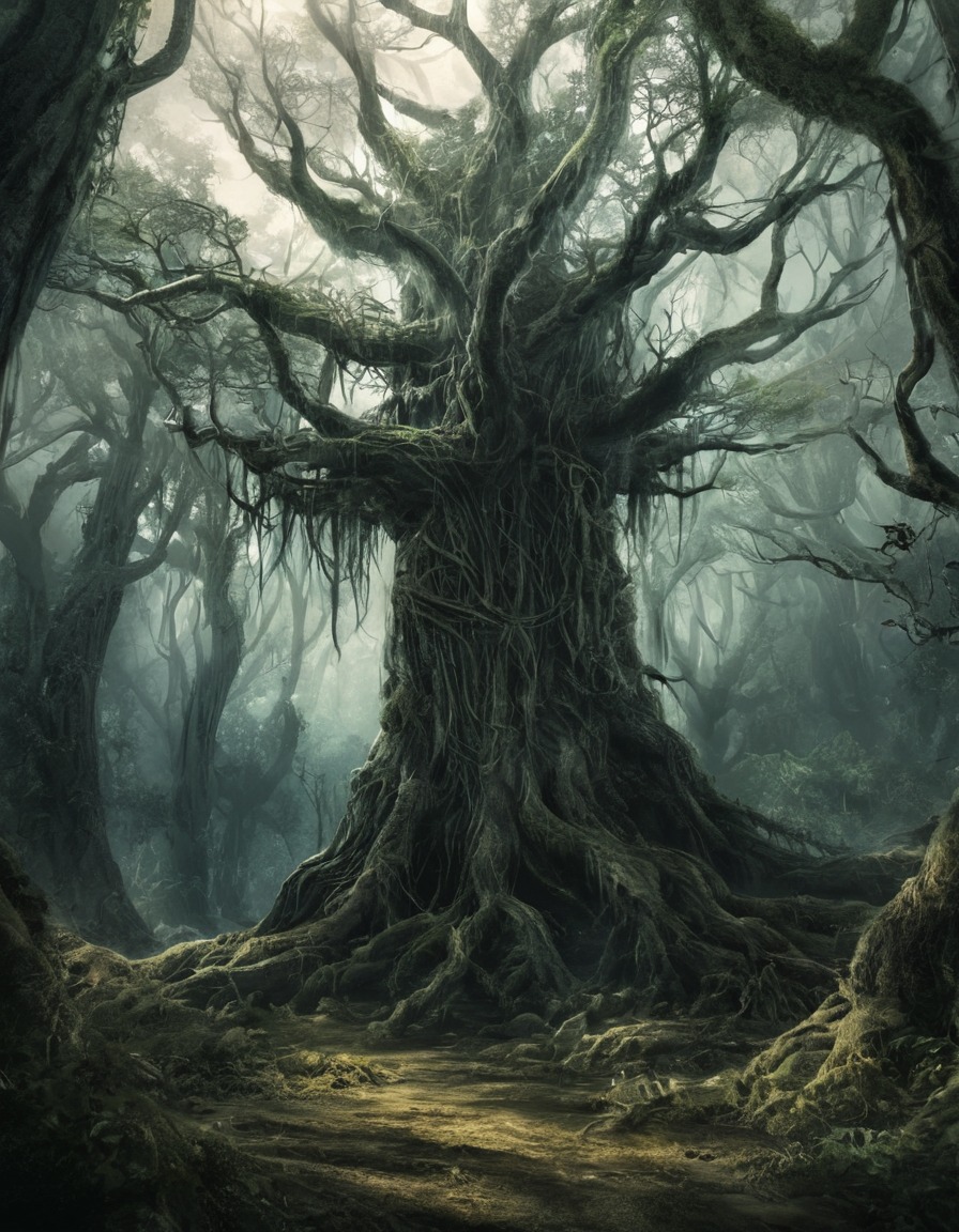 fantasy, ents, fangorn forest, ancient, mystery, john tolkien, tolkien