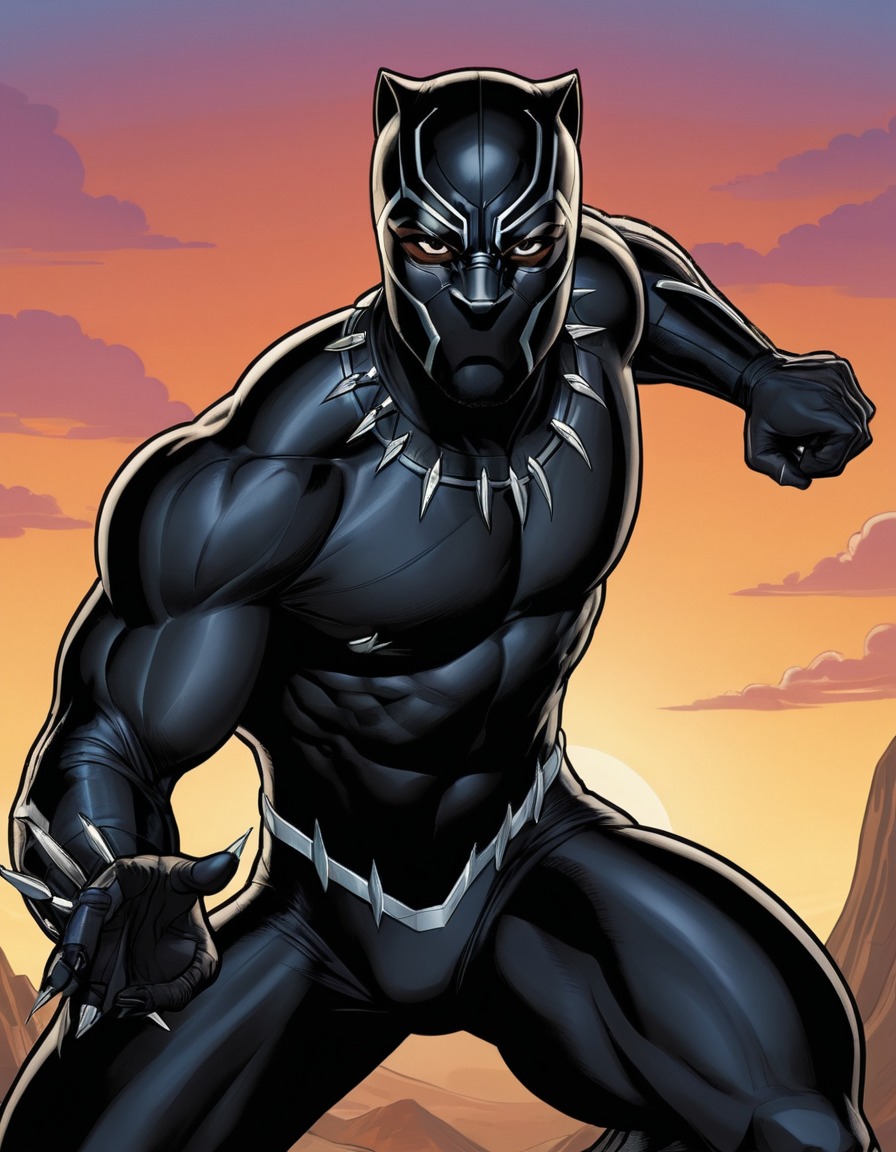 t'challa, black panther, superhero, action, marvel comics, wakanda, movies