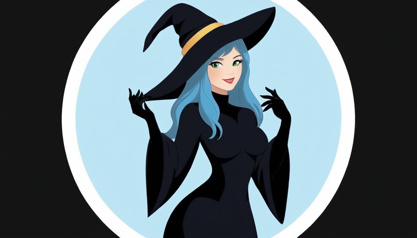 magic, witch, sorceress, halloween, originalcharacter, inkscape, vector, witchywoman