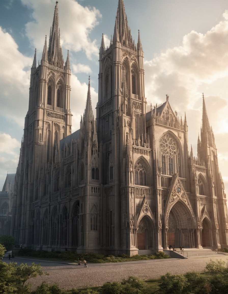 cathedral, gothic architecture, majestic, historic icon