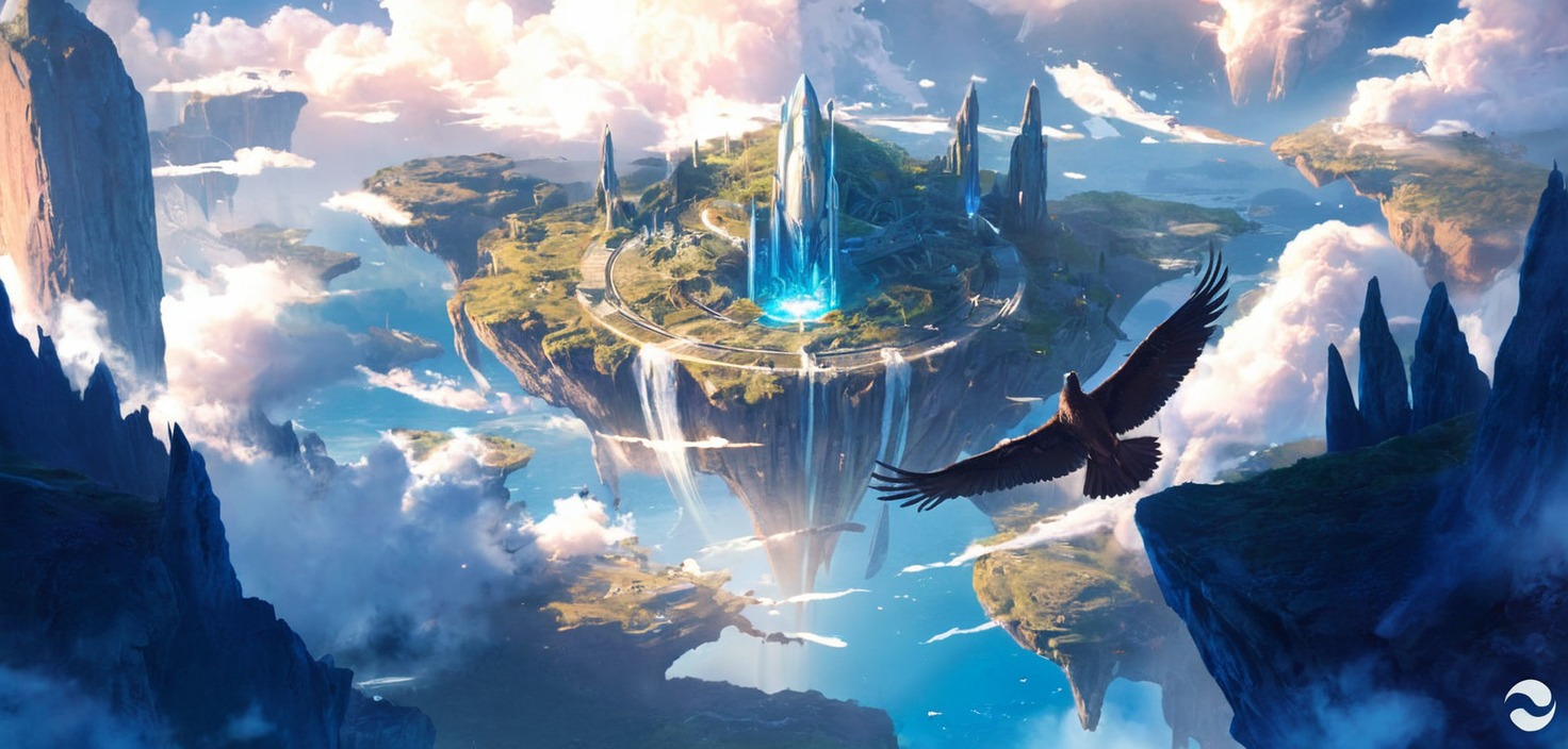 bird, conceptart, digitalartist, digitalillustration, digitalpainting, environment, fantasyart, fantasyartwork, fantasylandscape, landscape, landscapepainting, mountainscape, sky, conceptartist, environmentconcept, conceptfantasy, conceptartdigital, eagle, floating, mountains, nature