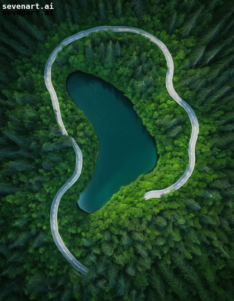 nature, landscape, river, aerial view, lush forest