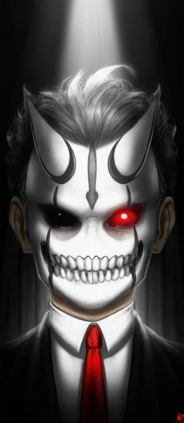 devil, illustration, mask, redesign, white, henlp