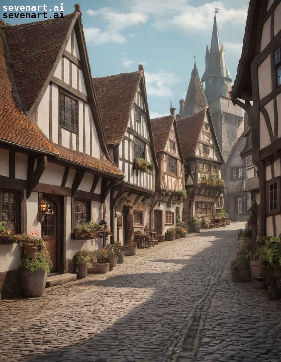 medieval, quaint, charming, cobblestone, street