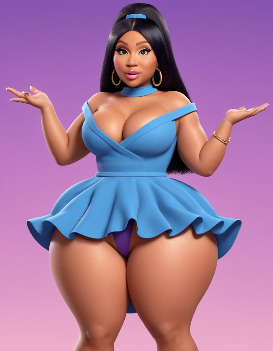 nicki minaj, cartoon, humor, fashion, overweight, fat