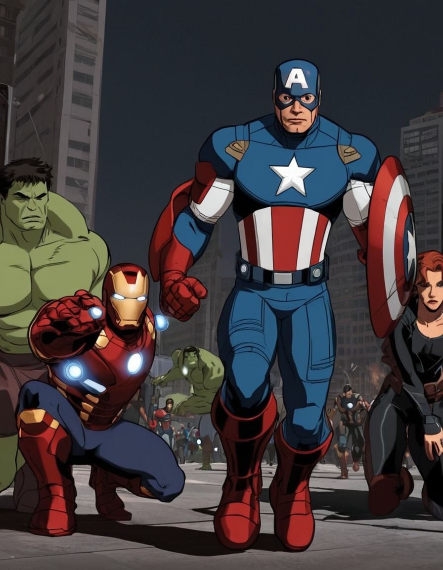 the avengers (2012), marvel, superheroes, movie adaptation, cinematic recreation, fan art, action