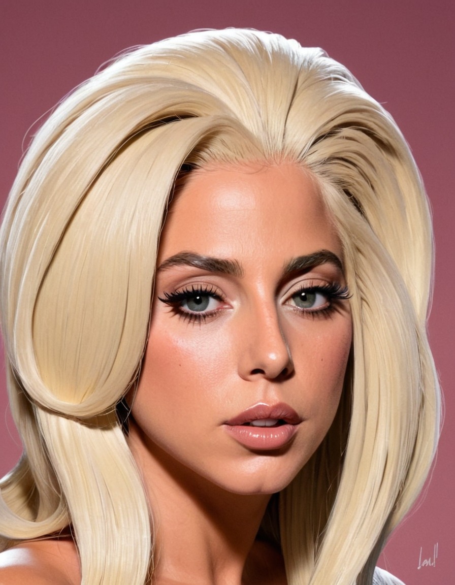 lady gaga, singer, artist, portrait, painting, famous person