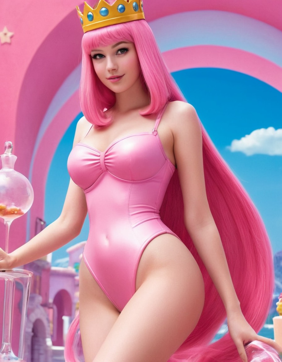 princess bubblegum, adventure time, cartoon character, fictional princess, humanized character, cosplay inspiration, fantasy