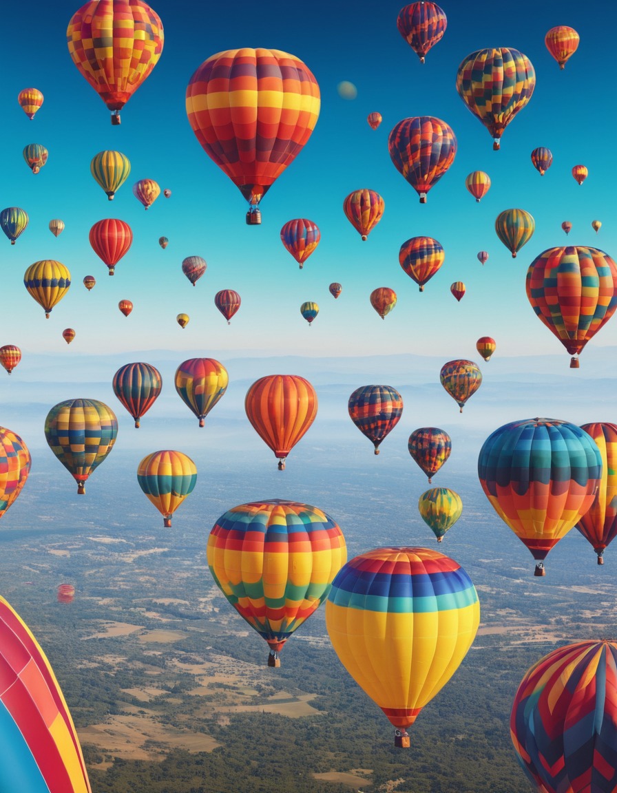 festivals, hot air balloons, colorful, patterns, sky