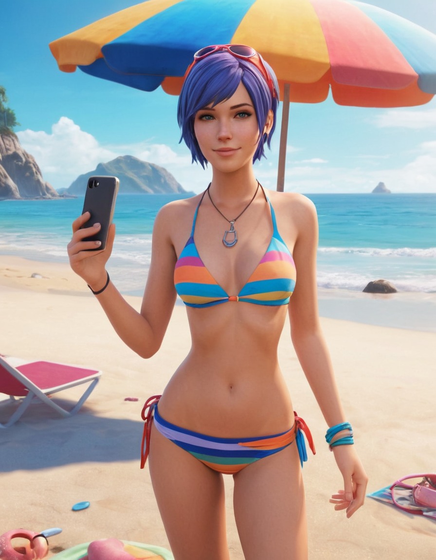 chloe price, life is strange, beach, bikini, video game character, games, girls from games