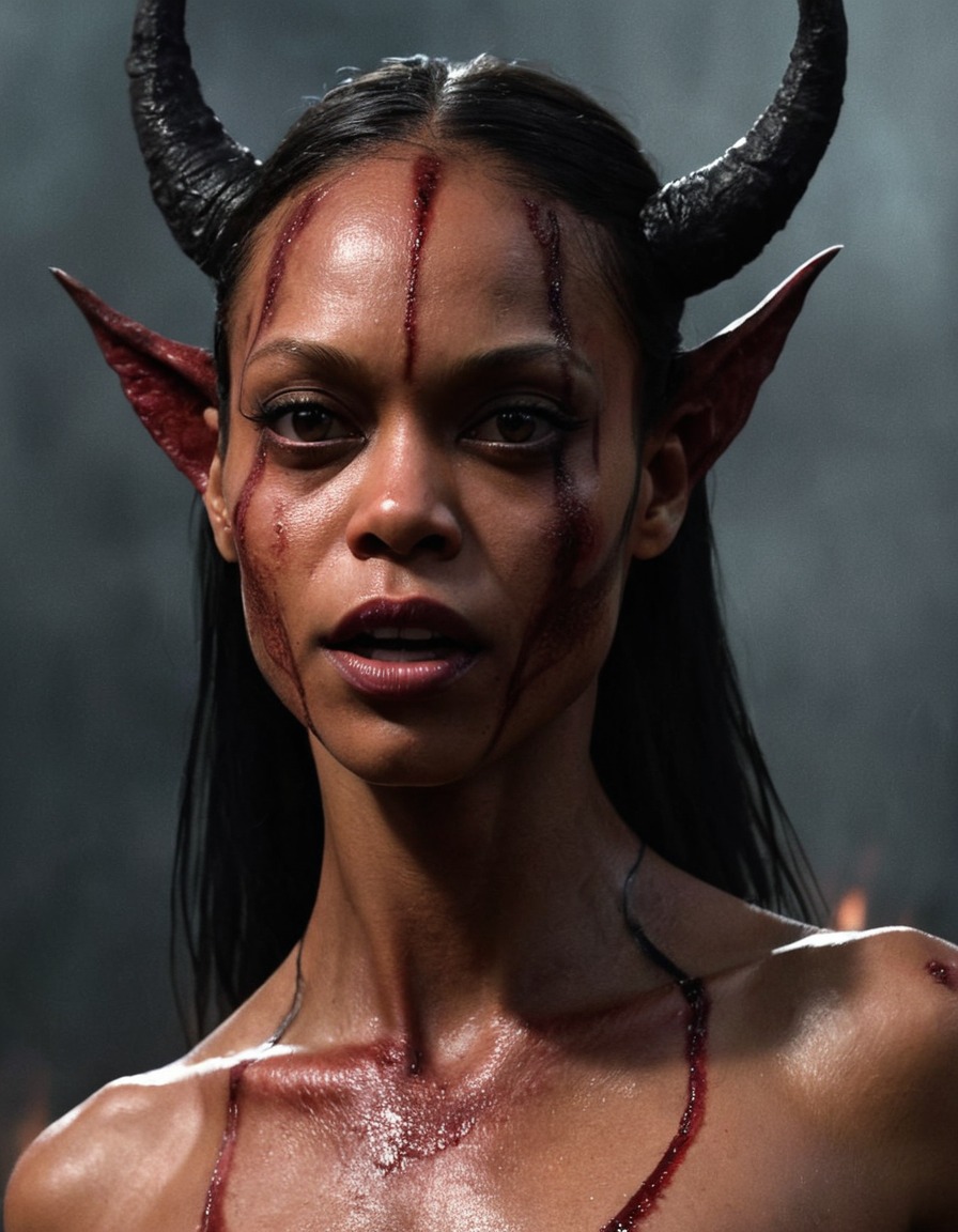 zoe saldana, demon, hell, actress, hollywood, supernatural, celebrity