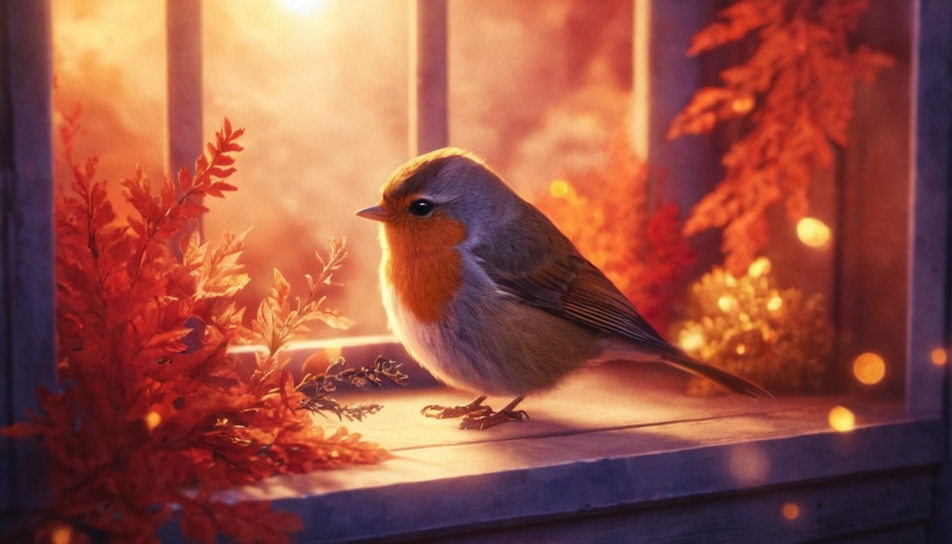 bird, autumn, cute, robin, sweet