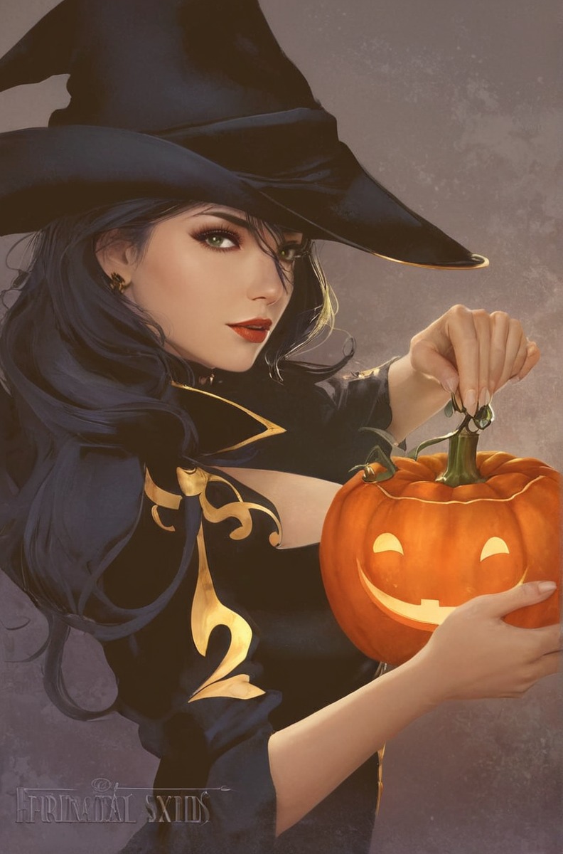 cat, halloween, magic, pumpkin, smoke, witch