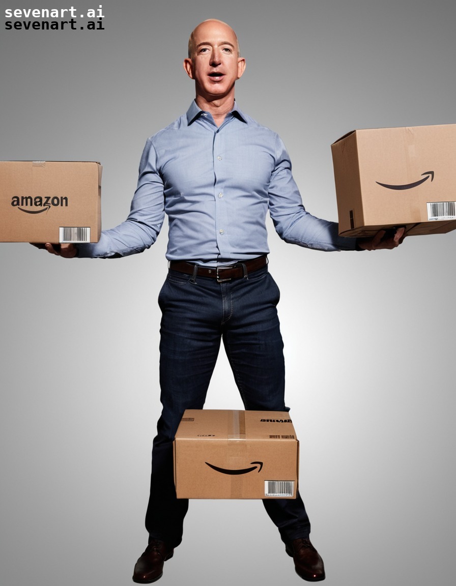 jeff bezos, amazon, packages, juggling, delivery