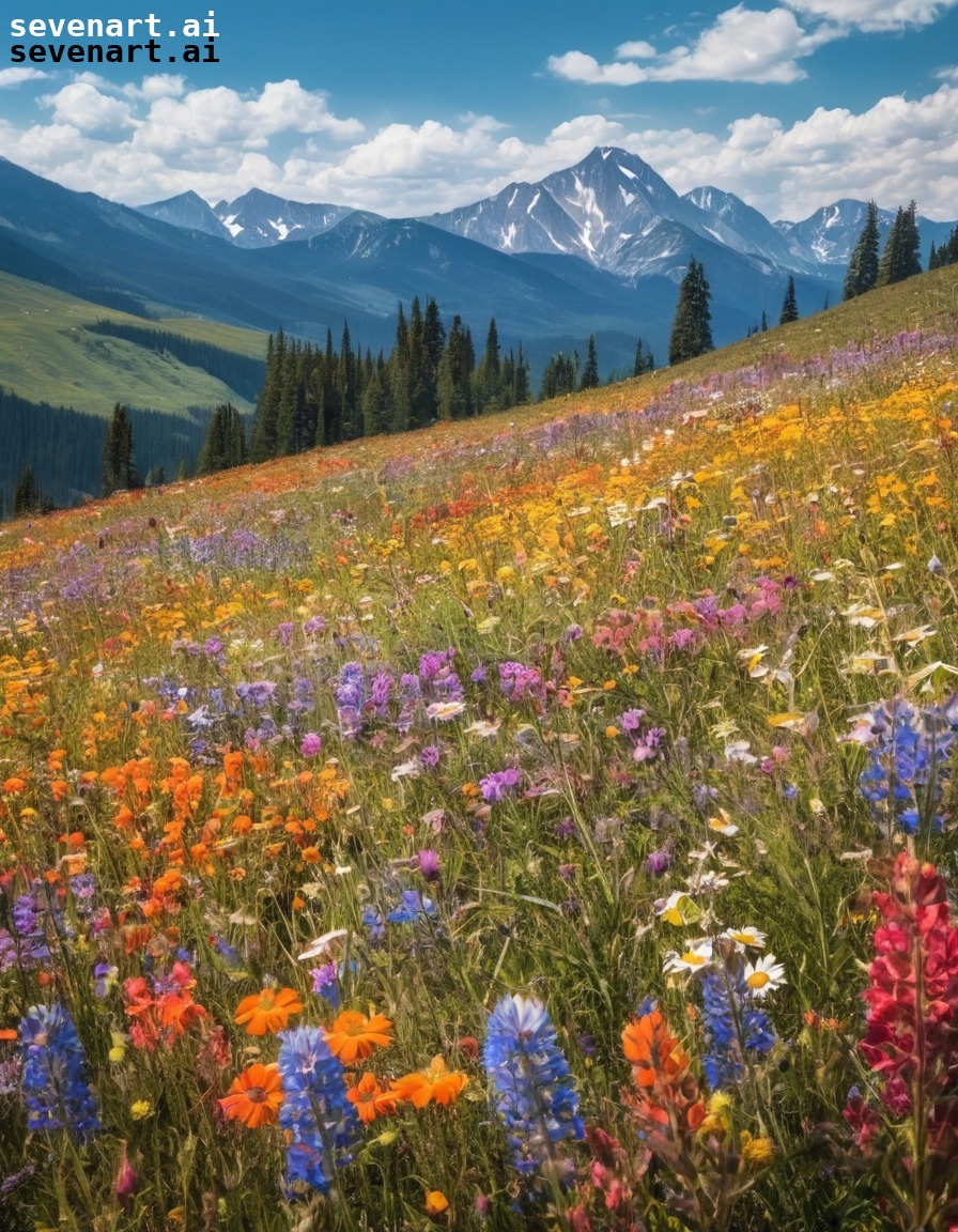 nature, wildflowers, landscape, mountains, meadow