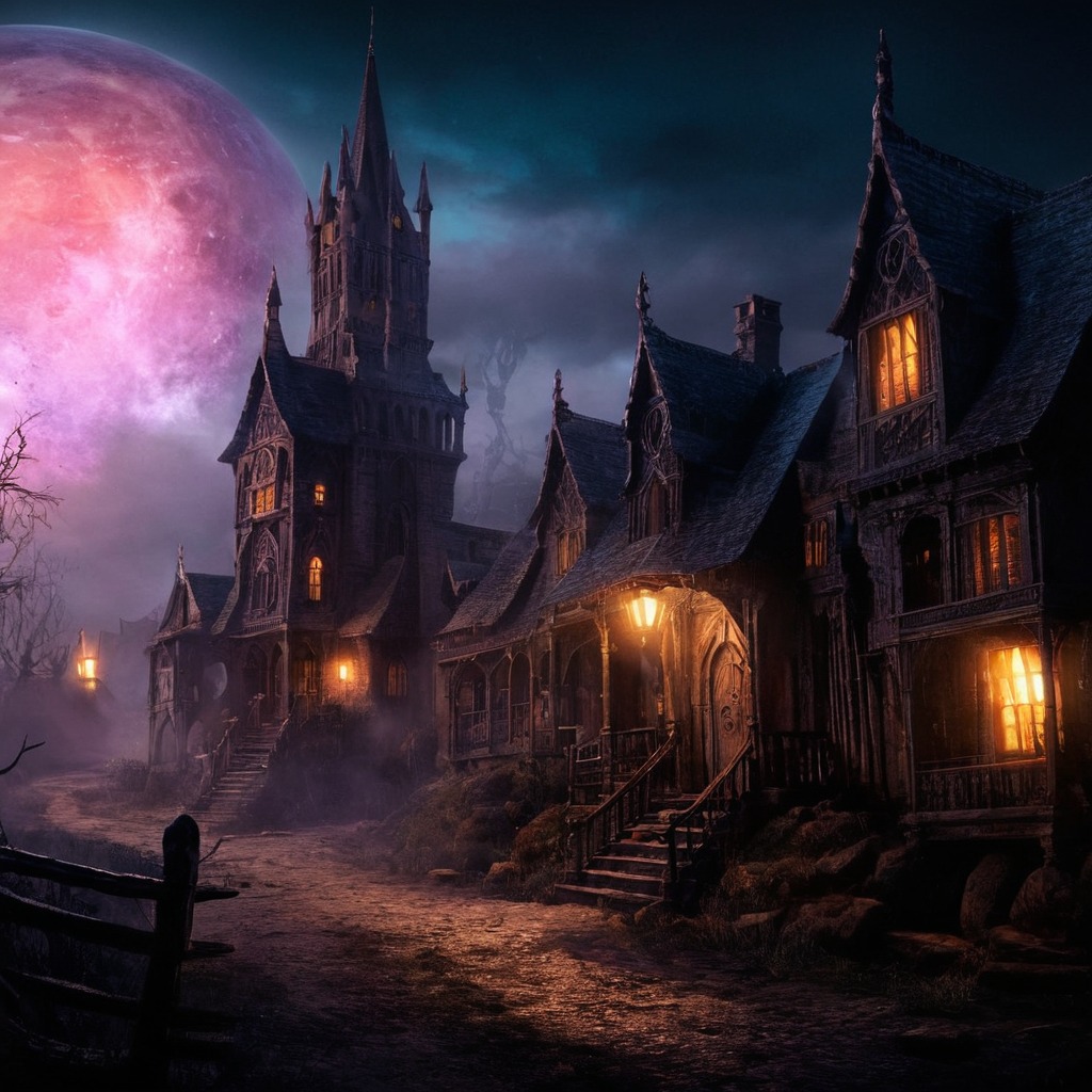 horror, spooky, halloween, cemetery, digitalart, gothic, creepy, architecture, fog, ghosttown, dailychallenge, aiartcommunity