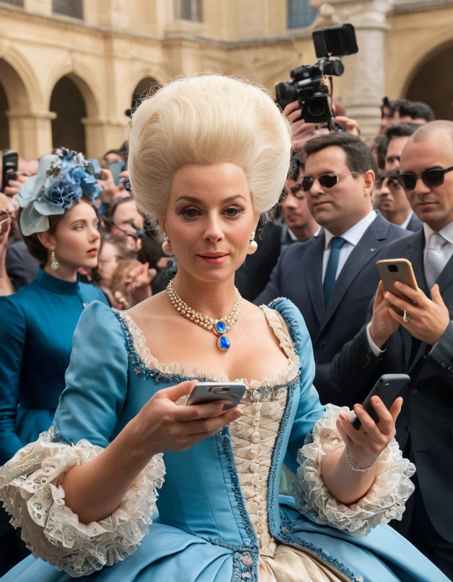 marie antoinette, smartphone, paparazzi, famous, historical figure