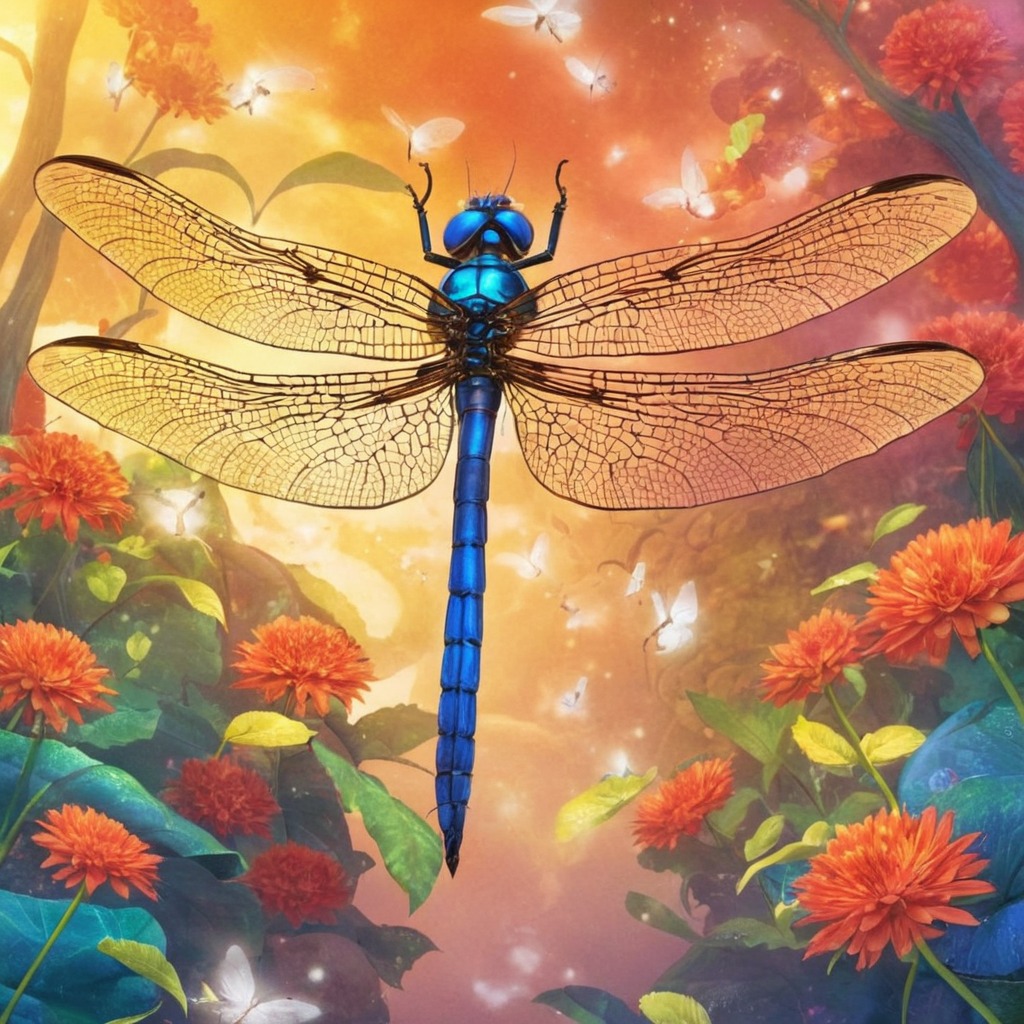 digitalart, insect, dreamup, digitalpainting, floral, dragonfly, ai_art