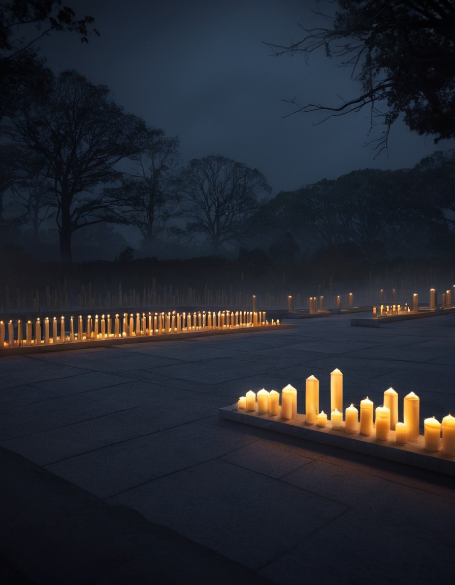 war memorial, remembrance, candles, honor, tribute, war