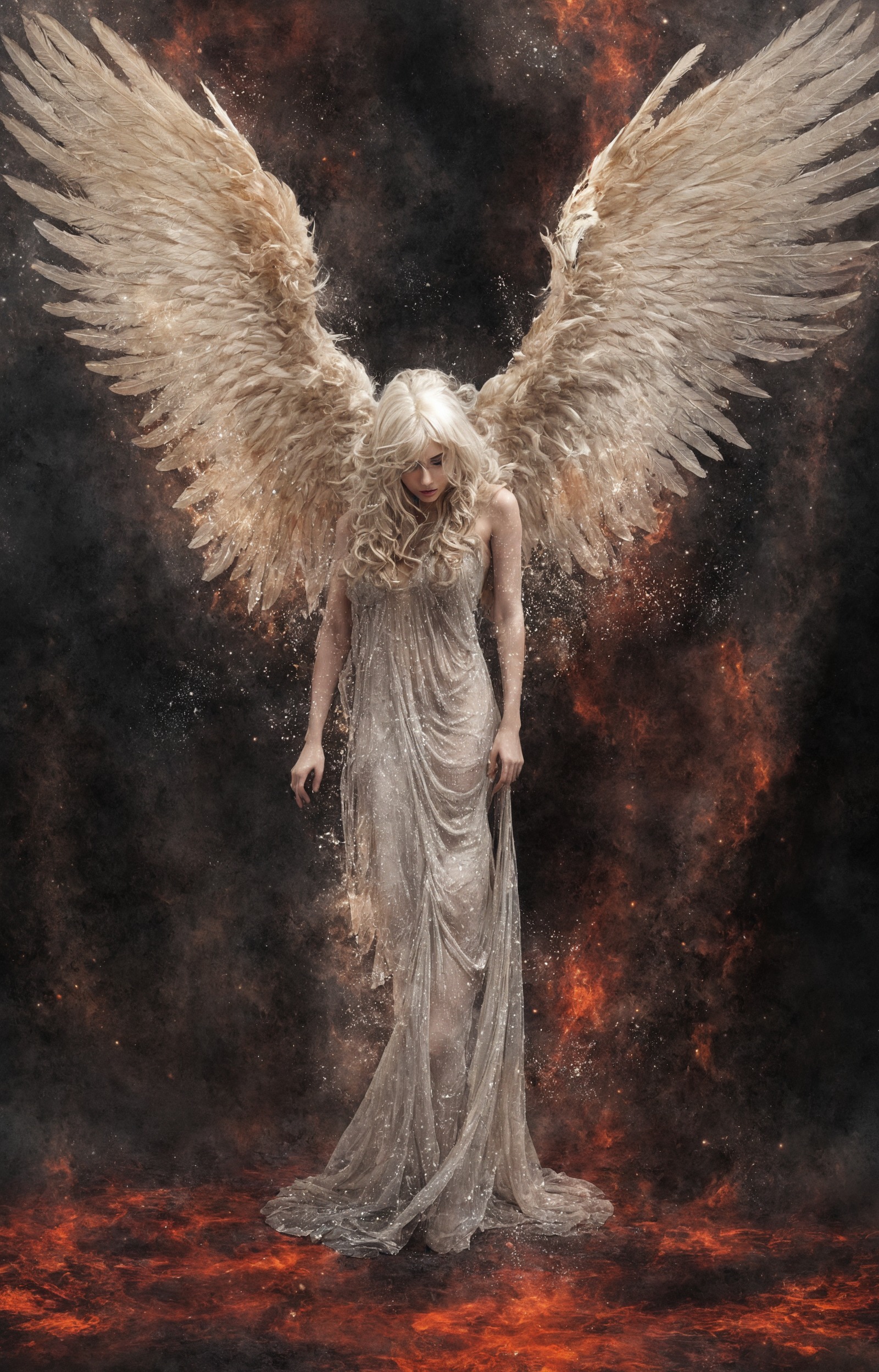 art, illustration, digital art, dark art, fantasy, angel