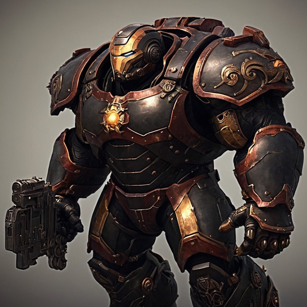 characterdesign, armored, dreamup, warhammer, ironmanavengers, ai_art