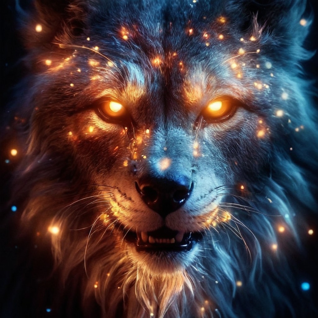 digitalart, magic, fantasyart, animal, horror, photorealistic, wolves, wallart, characterdesign, photography, portrait, wallpaper, lightmagic