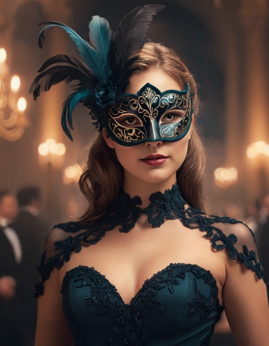 mysterious, masquerade, woman, mask, allure